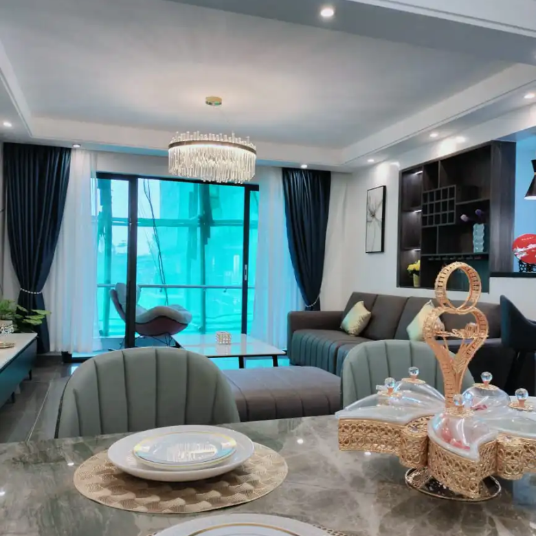 Furnished dining and living area at Alina Harbour