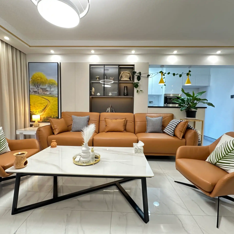 Modern apartment living room at Alina Harbour in Kilimani