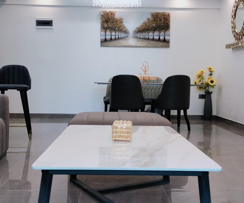 Dining and lounge interior at Alina Valley Apartments Kilimani