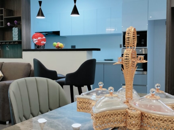 Open-plan kitchen and dining area at Alina Valley Apartments Kilimani