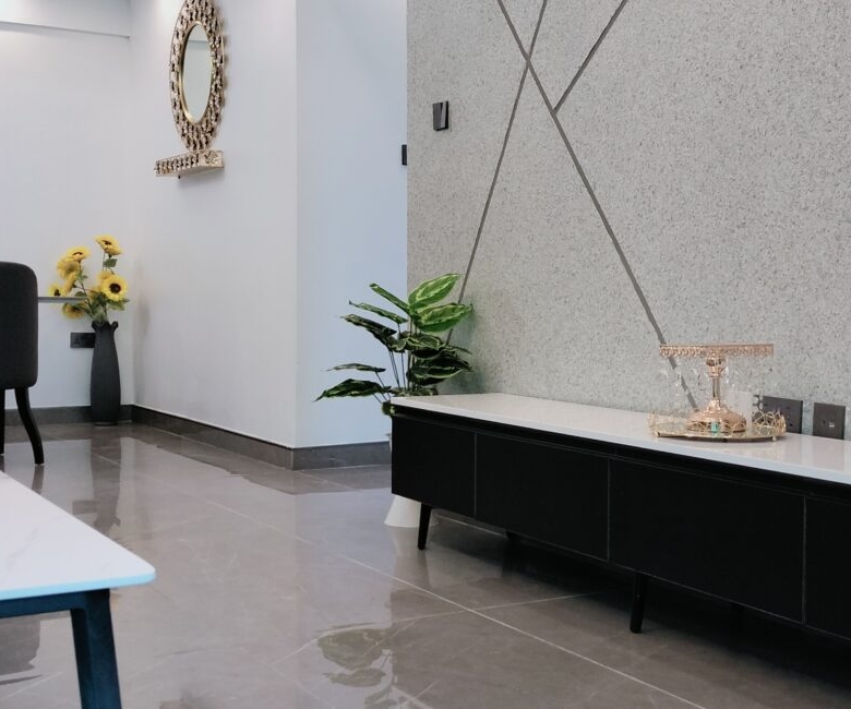 Modern TV wall and dining area at Alina Valley Apartments in Kilimani