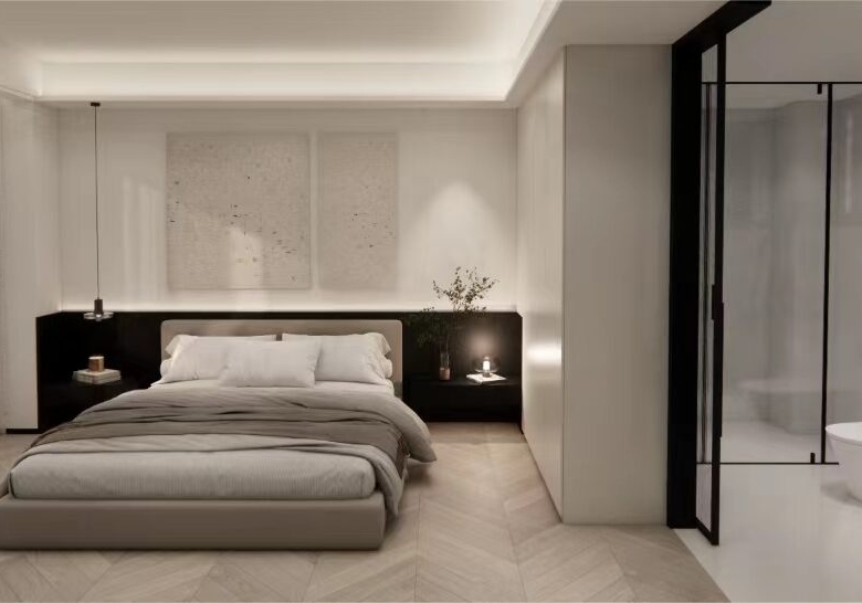 Bedroom with ensuite bathroom at Amber Bay Apartments Lavington