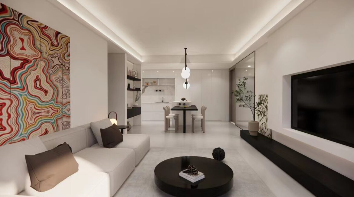Stylish living room interior at Amber Bay Apartments in Lavington Nairobi