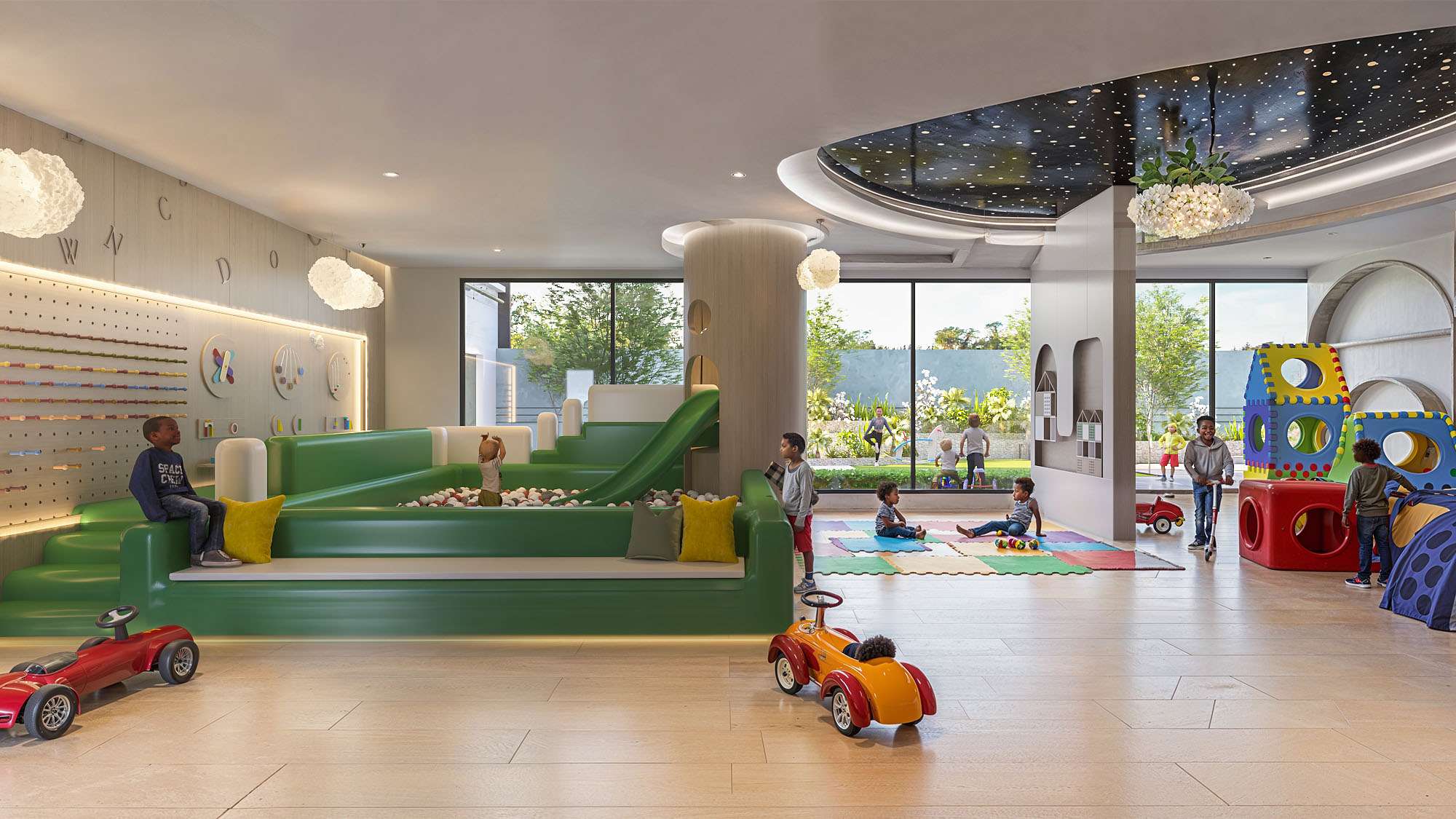 Indoor kids play area at Aya Luxury Residences in Kileleshwa with slide and activity zones