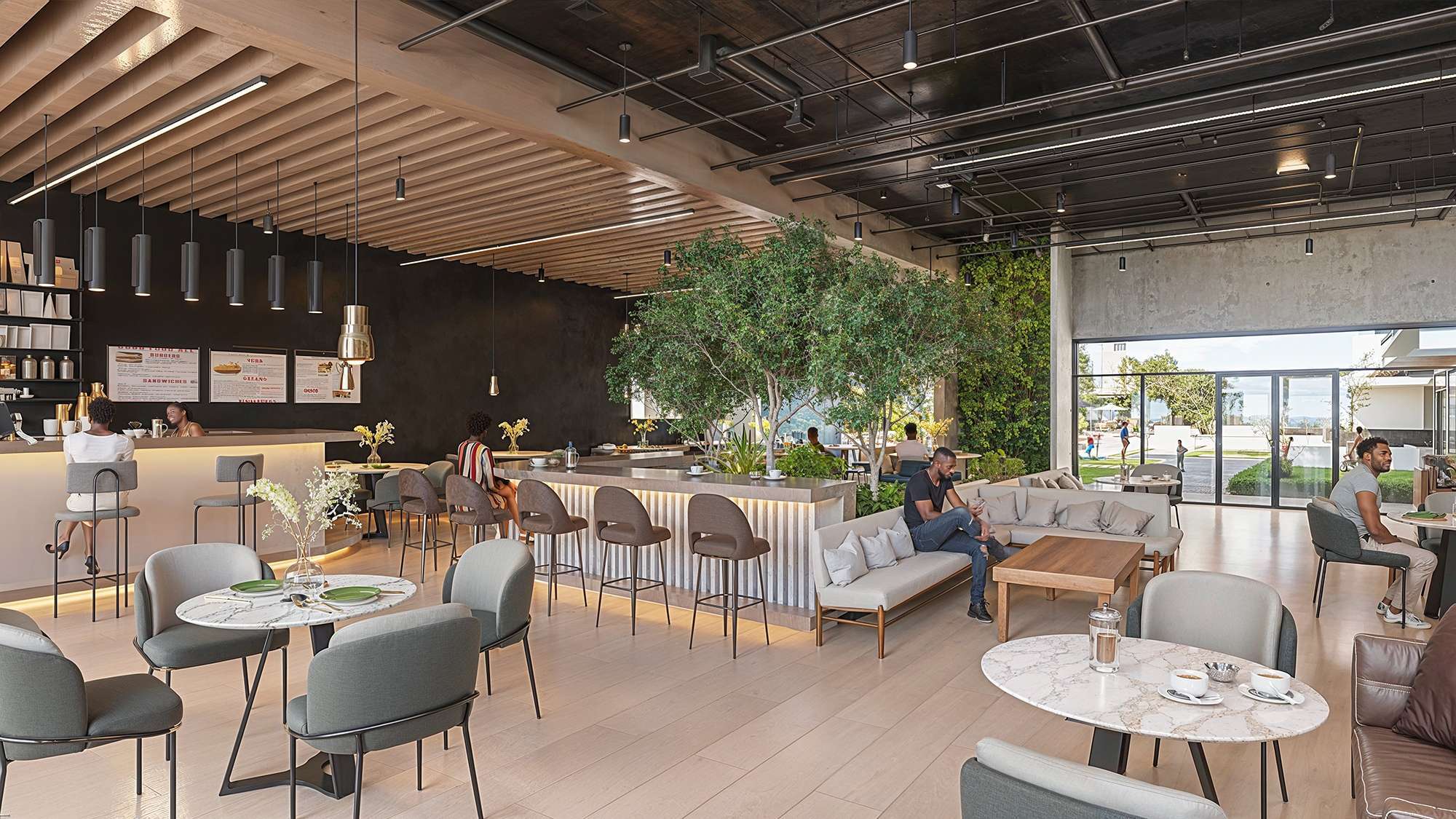 On-site restaurant and lounge at Aya Luxury Residences Kileleshwa
