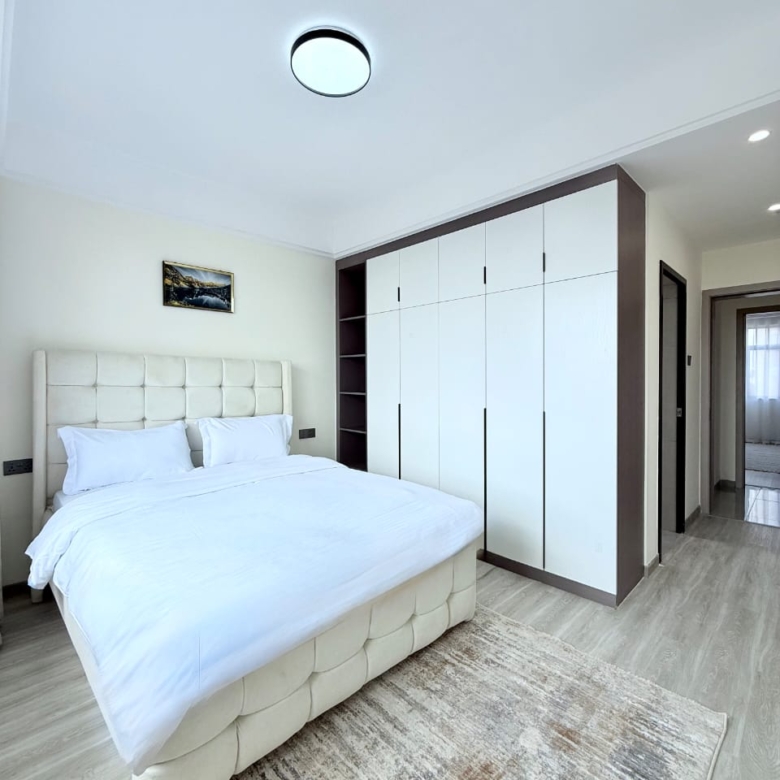 Bahari Homes Residency furnished bedroom with fitted wardrobes