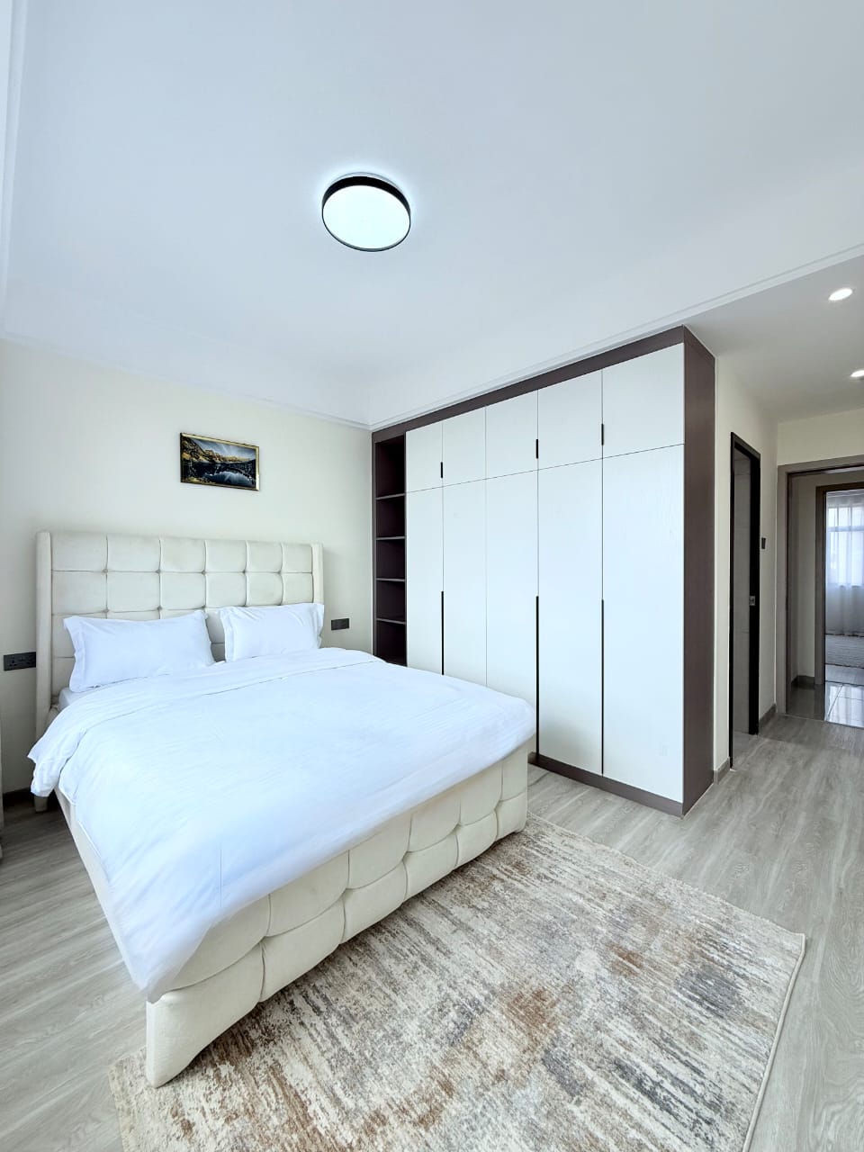 Bahari Homes Residency furnished bedroom with fitted wardrobes
