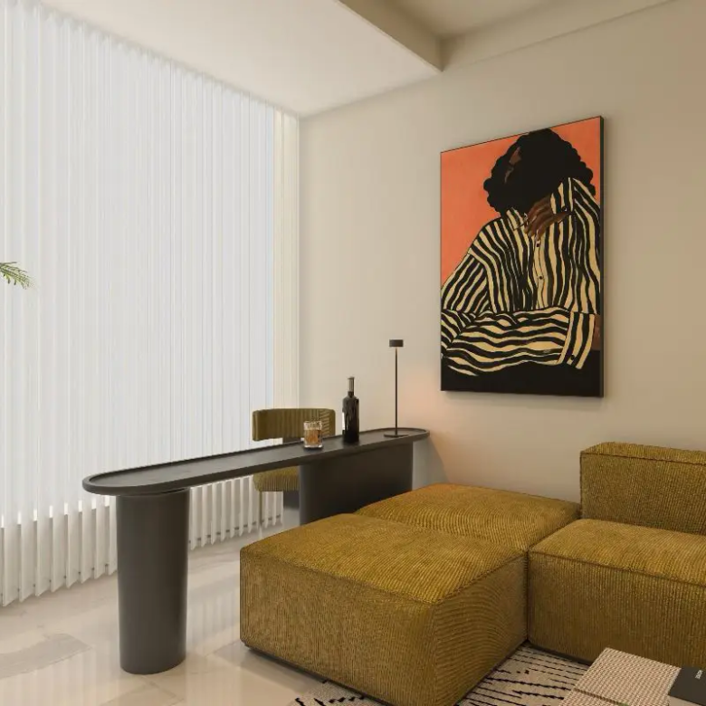 Bright living room at Capella Residency Westlands with large window