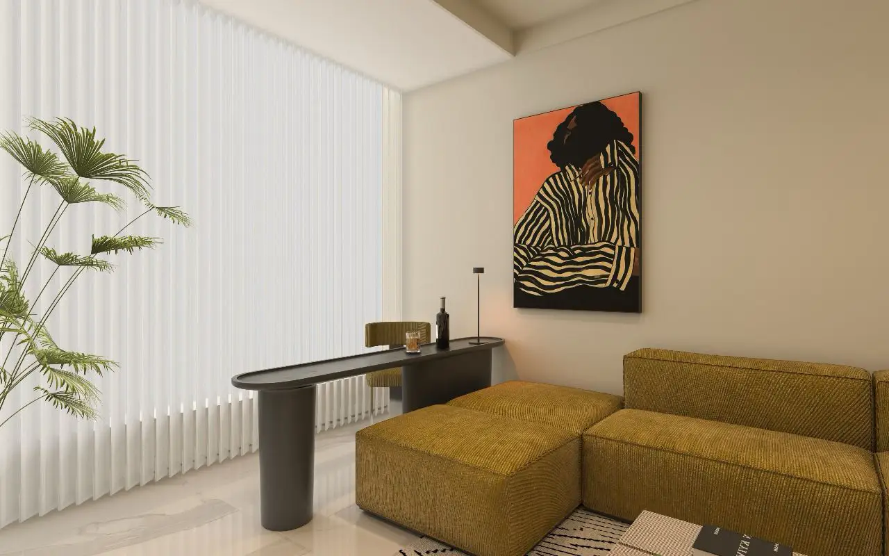 Bright living room at Capella Residency Westlands with large window
