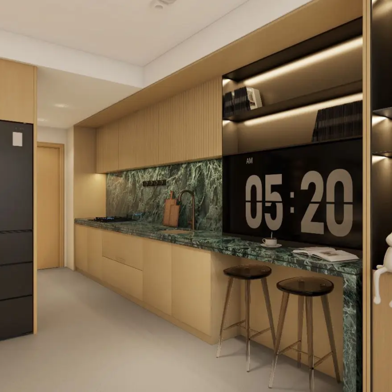 Modern fitted kitchen at Capella Residency Westlands apartments