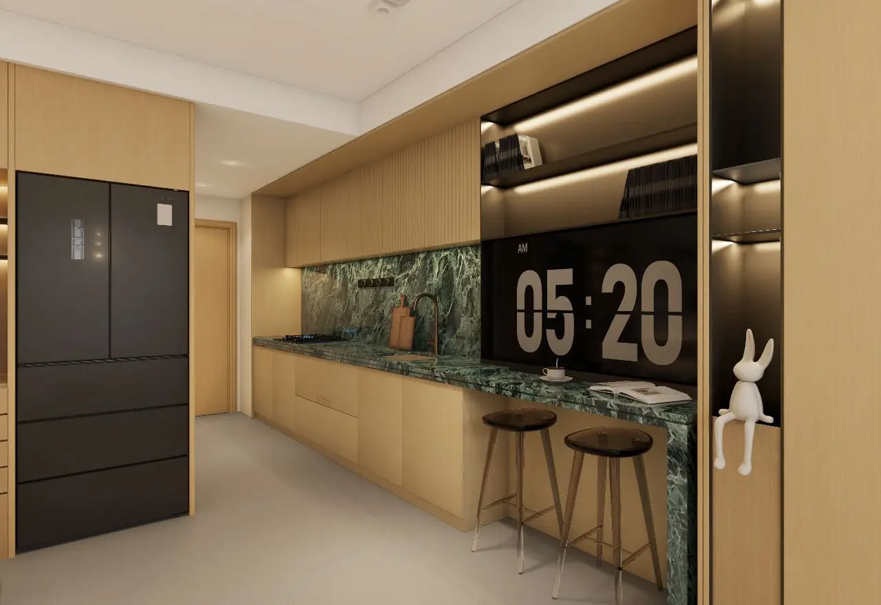 Modern fitted kitchen at Capella Residency Westlands apartments