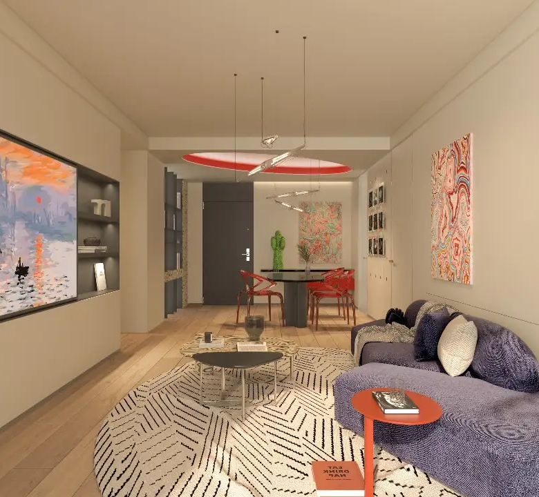 Open plan lounge at Capella Residency Westlands apartments