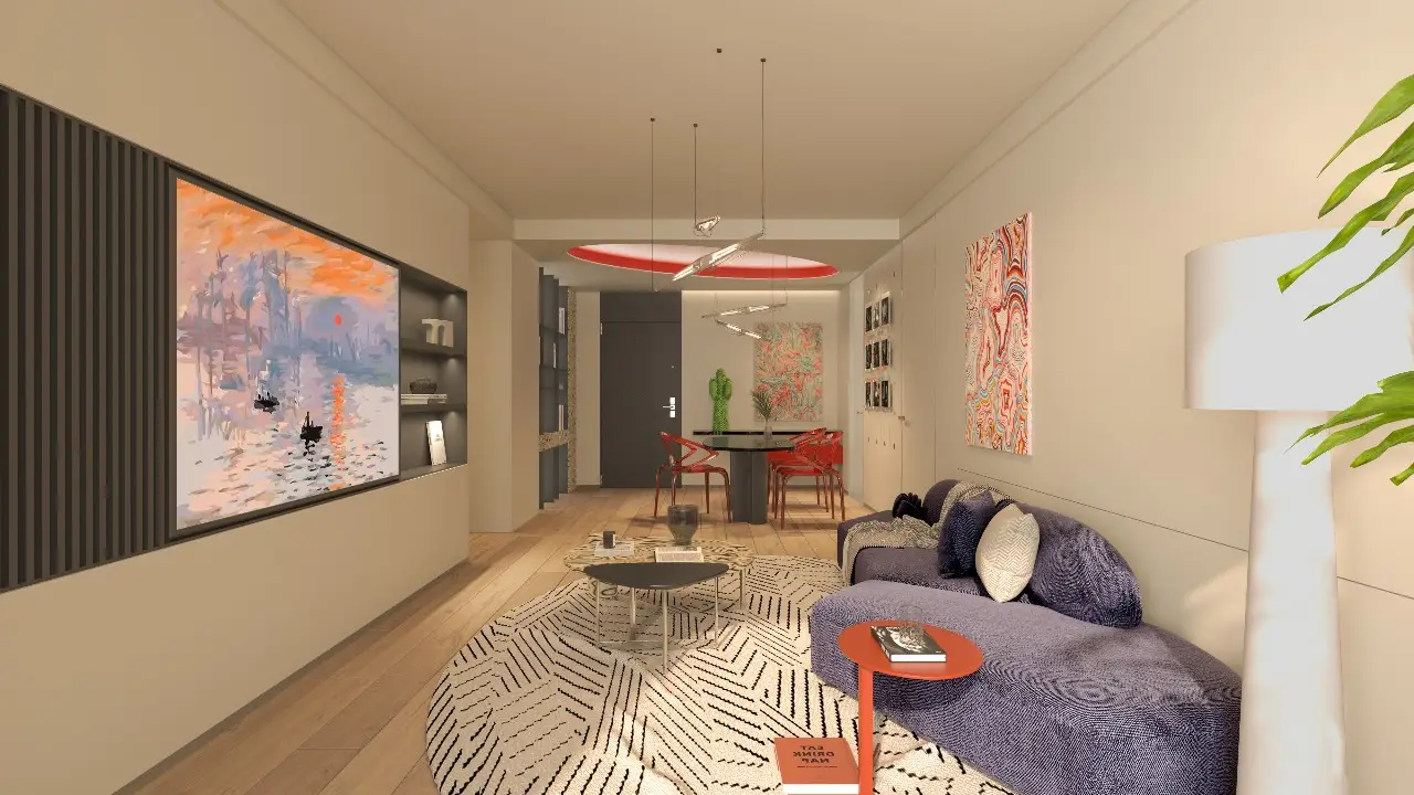 Open plan lounge at Capella Residency Westlands apartments