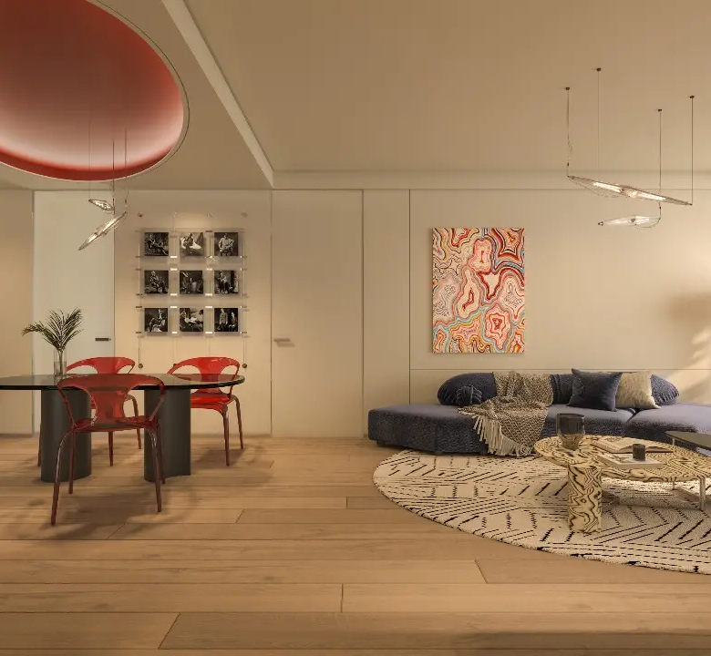 Spacious lounge and dining area at Capella Residency Westlands