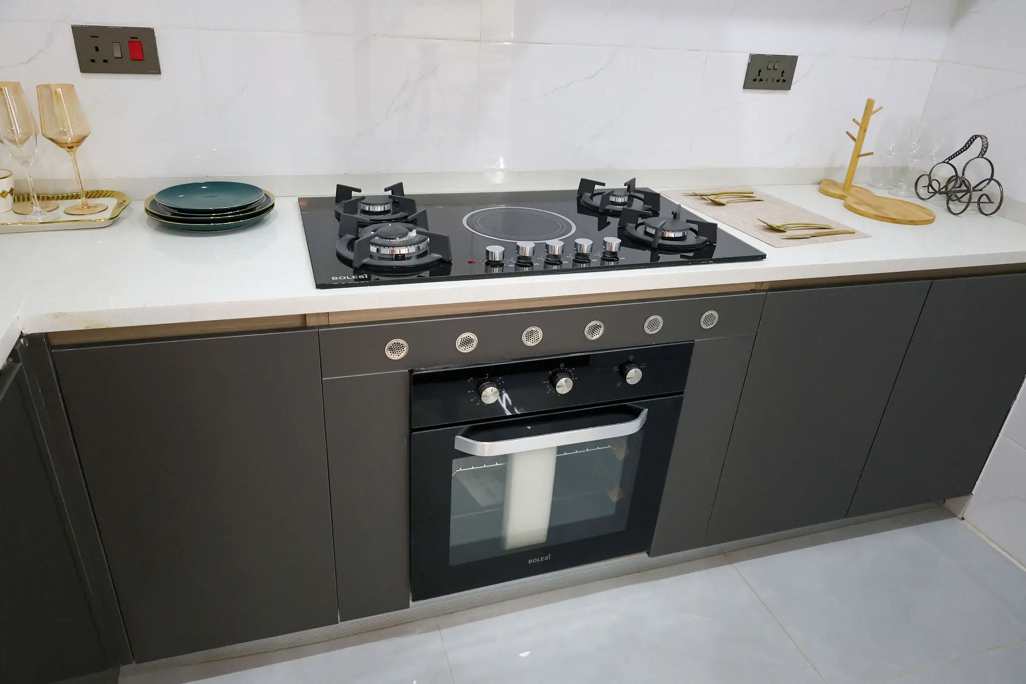Modern fitted kitchen at Capital Garden Apartments