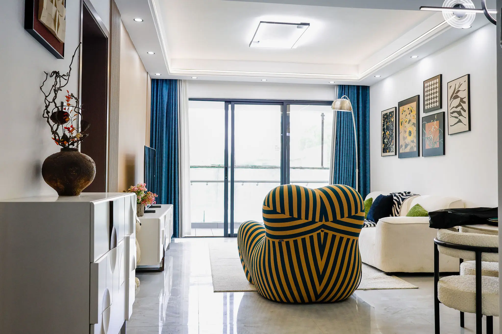 Spacious open-plan living area at Capital Garden Apartments