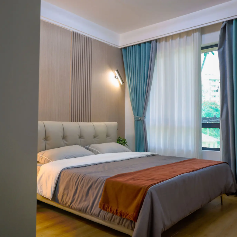 Luxurious master bedroom at Capital Garden Apartments