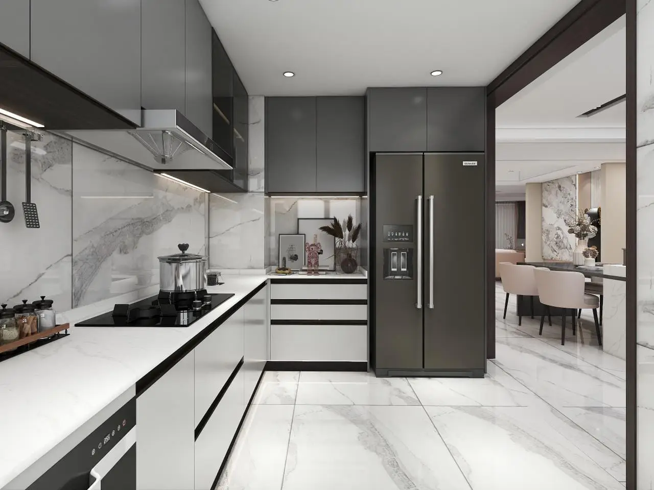 Modern fitted kitchen at Diamond Ivy Apartments