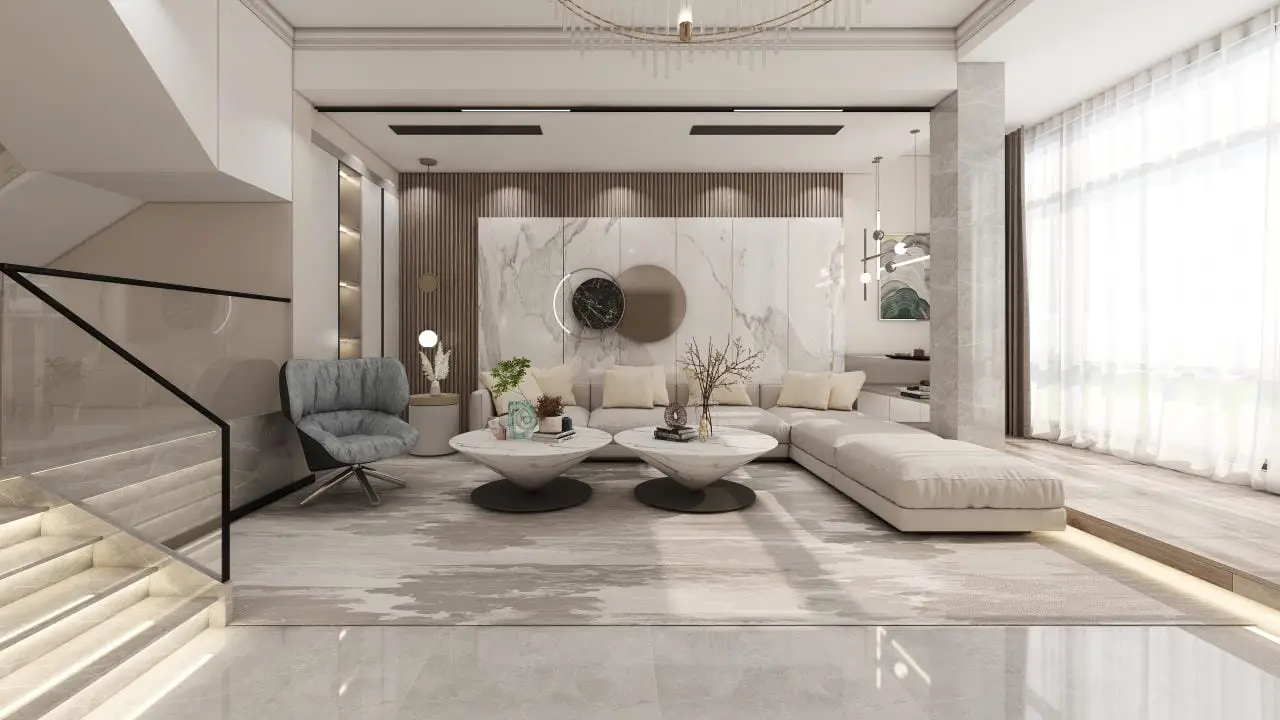 Modern spacious living room at Diamond Ivy Apartments Kileleshwa