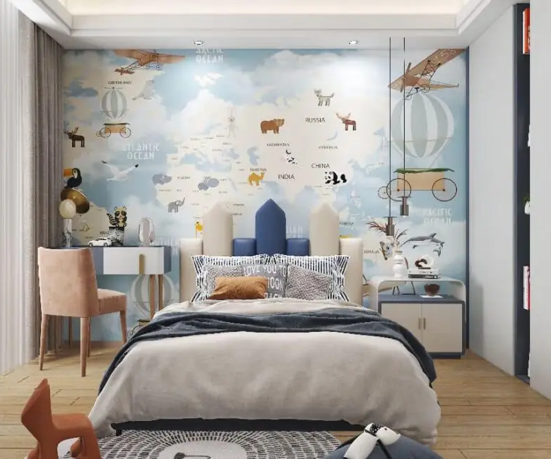 Children’s bedroom with study desk at Dolce Vita Oasis Apartments