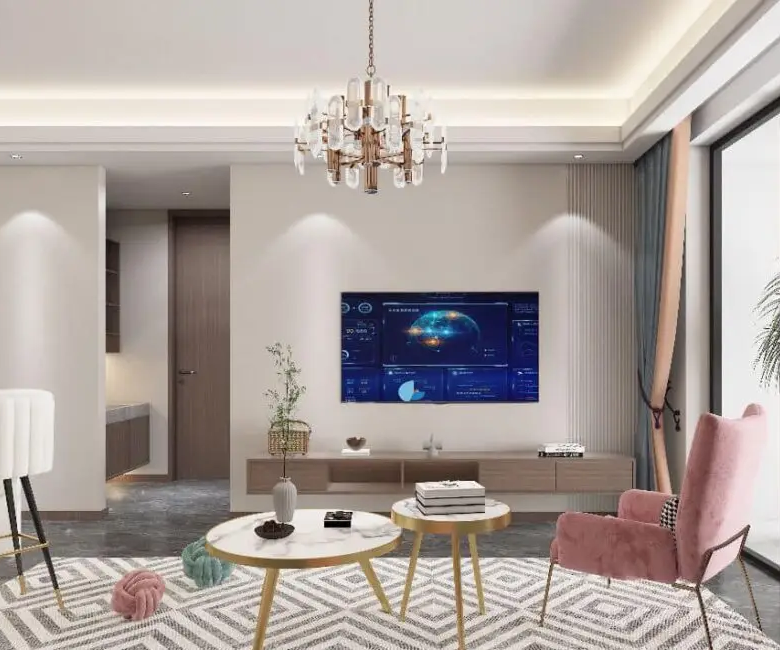 Modern living room opening onto a balcony at Dolce Vita Oasis Apartments
