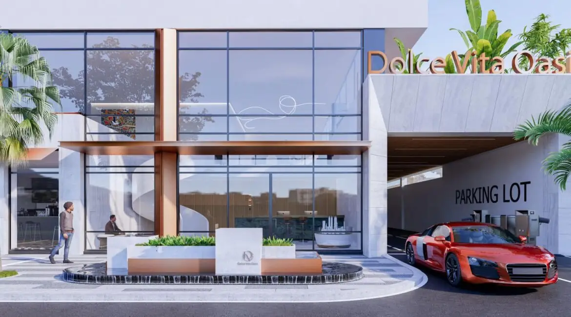 Main entrance and secure parking access at Dolce Vita Oasis Westlands