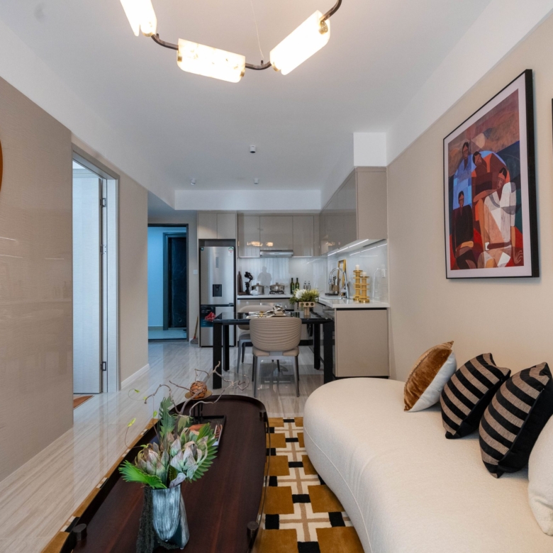 Grosvenor Residences open plan living room and kitchen Westlands Nairobi