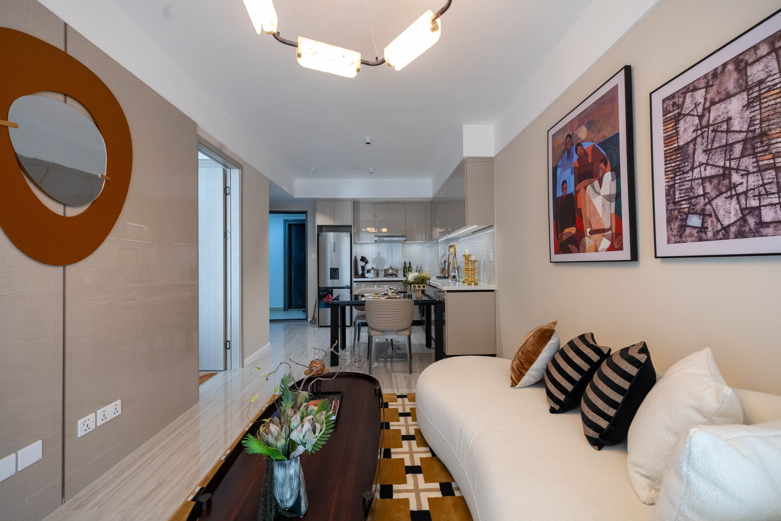 Grosvenor Residences open plan living room and kitchen Westlands Nairobi