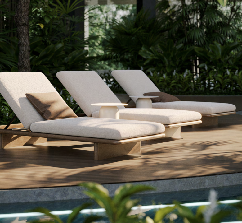 Grosvenor Residences poolside relaxation area Westlands