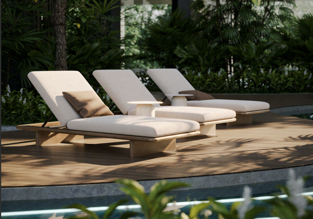Grosvenor Residences poolside relaxation area Westlands