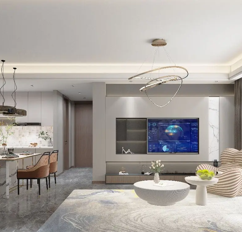Open-plan living, dining and kitchen interior at Lovi Crescent Apartments Westlands