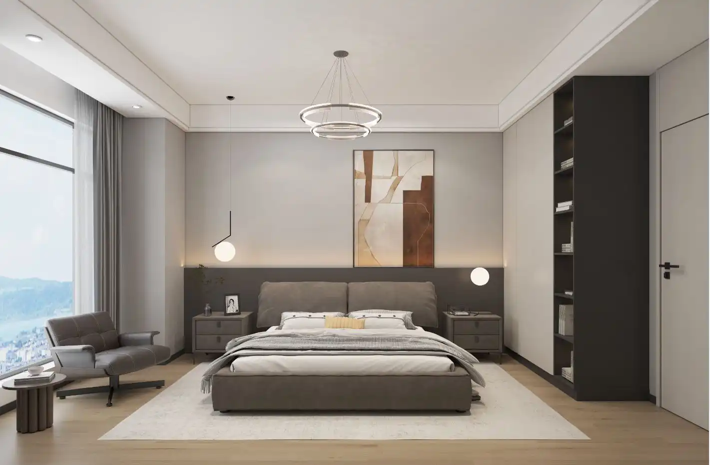 Spacious bedroom at Panorama West Residence apartments in Westlands