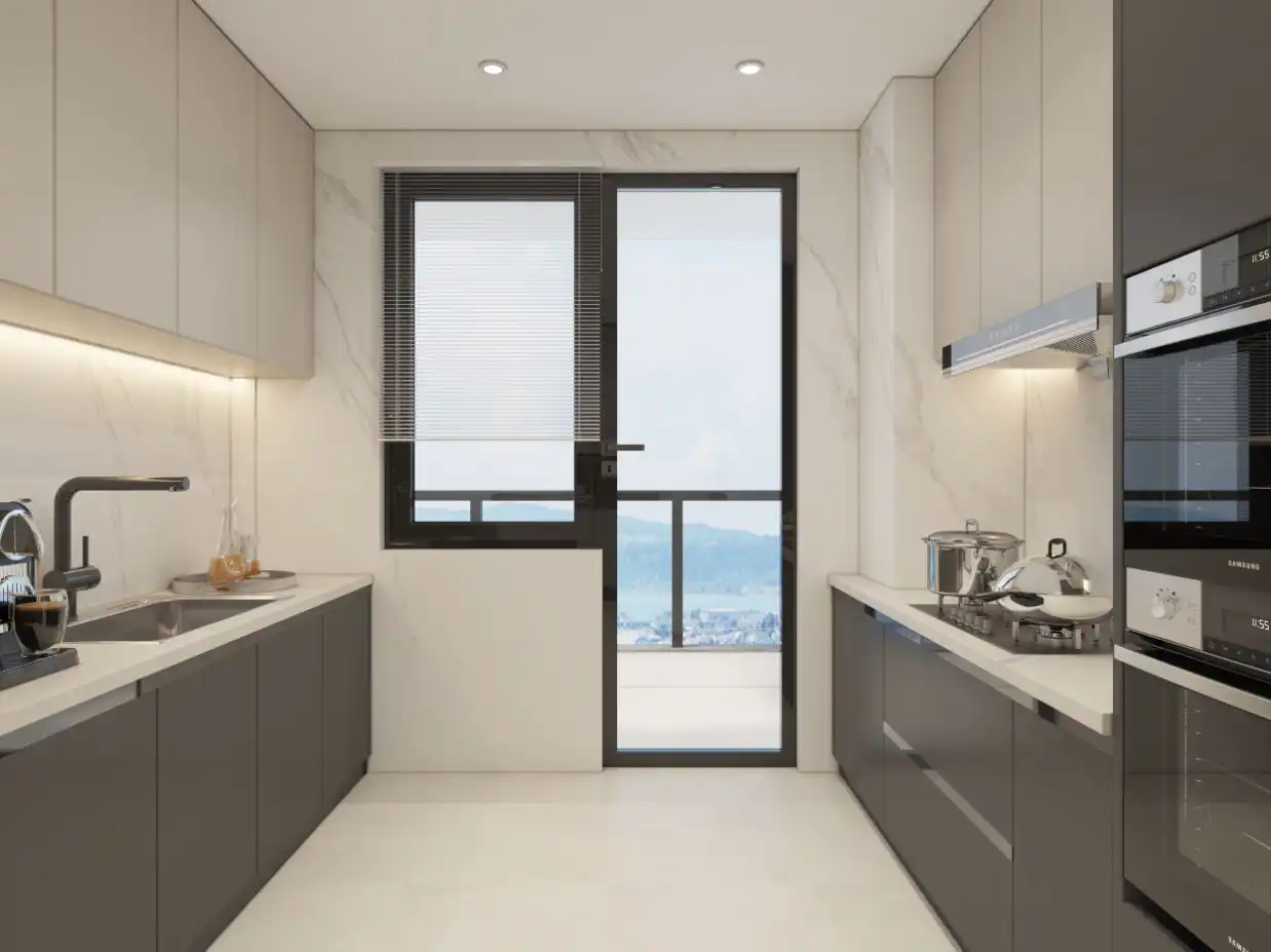 Contemporary apartment kitchen at Panorama West Residence Westlands