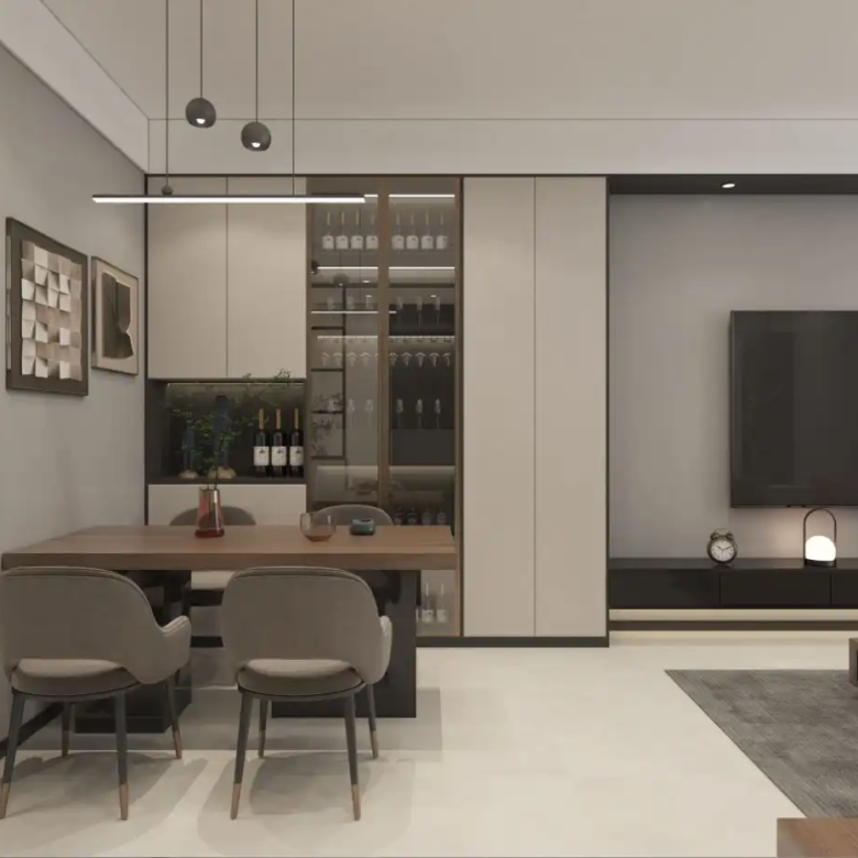 Apartment dining and entertainment area at Panorama West Residence