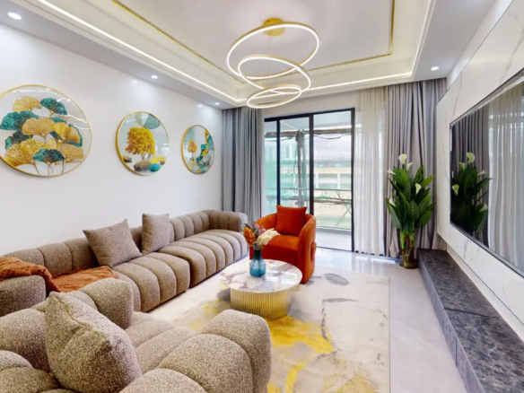 Contemporary family lounge at Plumeria Residency Kilimani