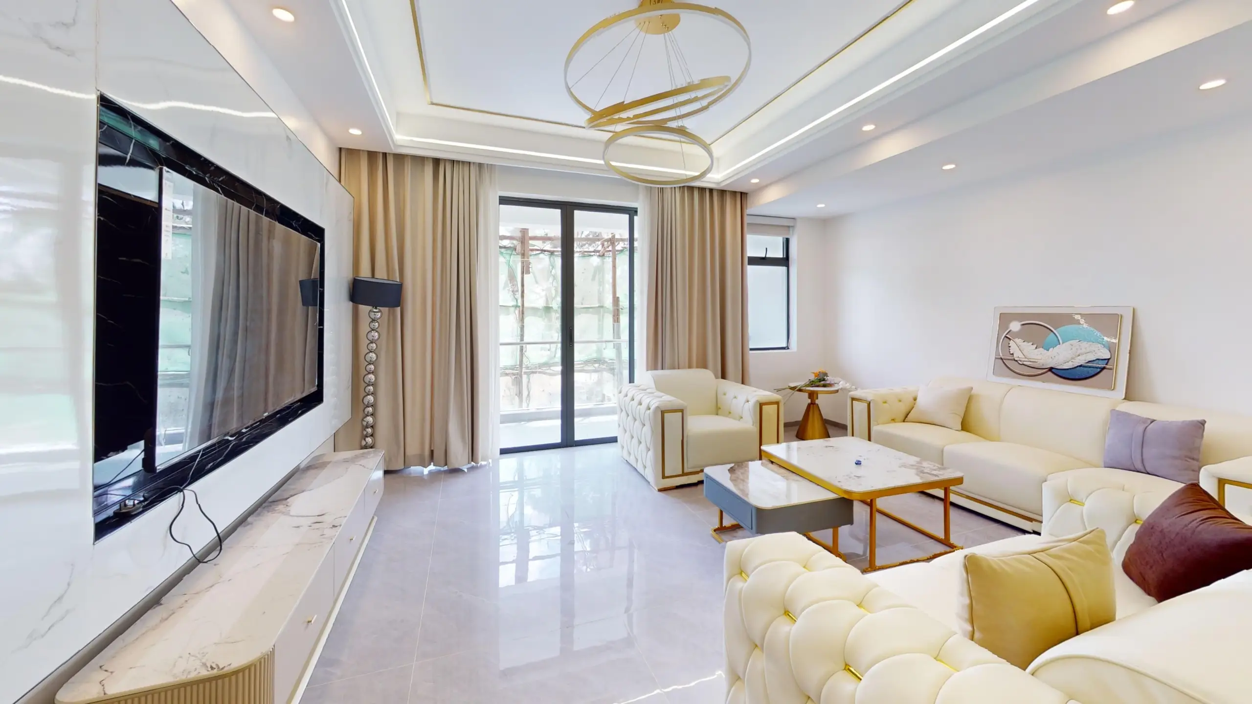 Spacious luxury living room at Plumeria Residency in Kilimani