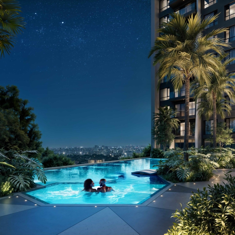 Landscaped courtyard at Gemini Residency Westlands Nairobi