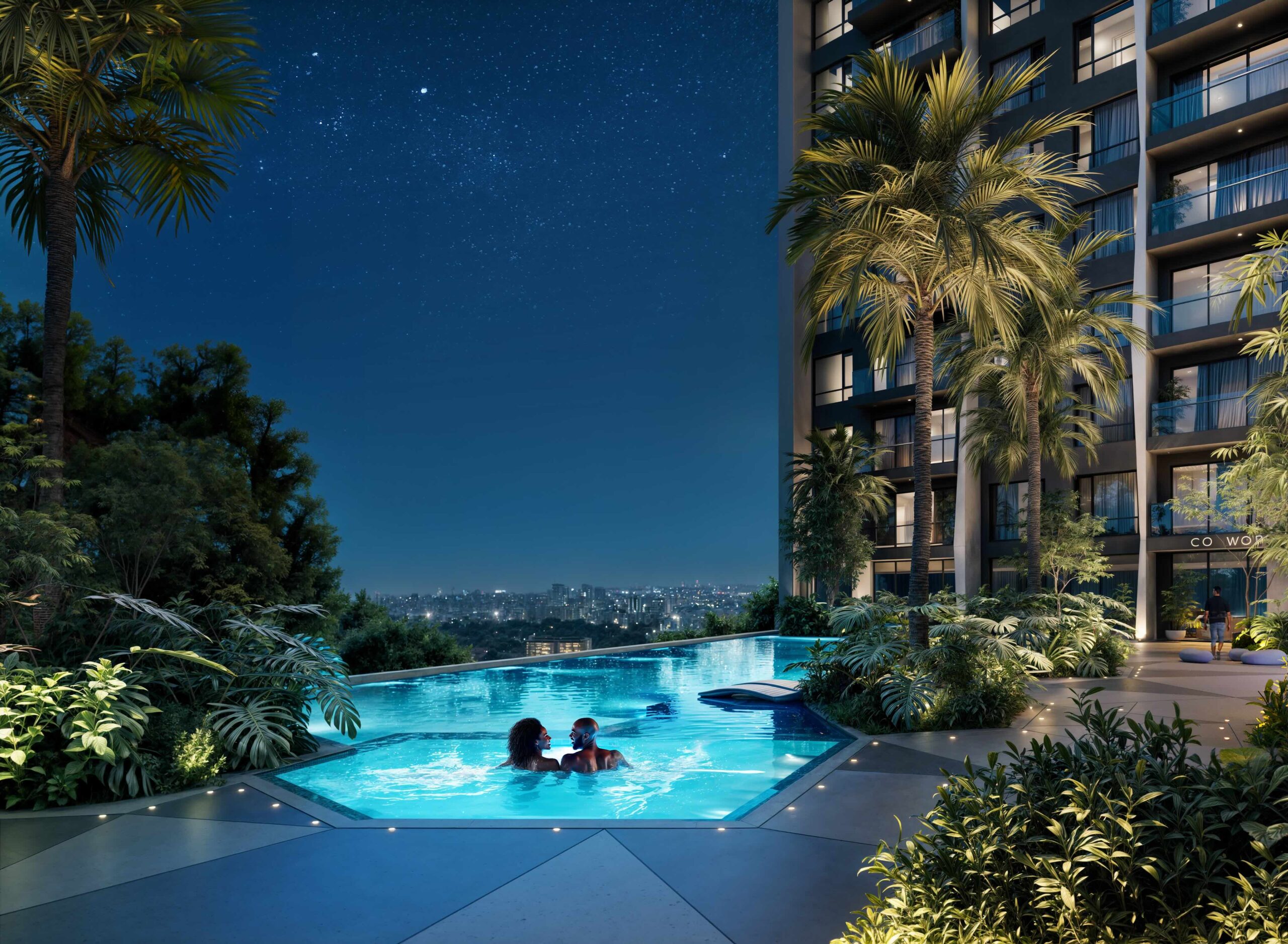 Landscaped courtyard at Gemini Residency Westlands Nairobi