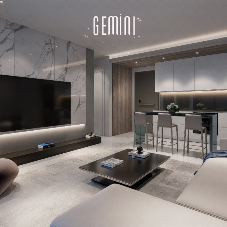 Modern luxury living room at Gemini Residency Westlands