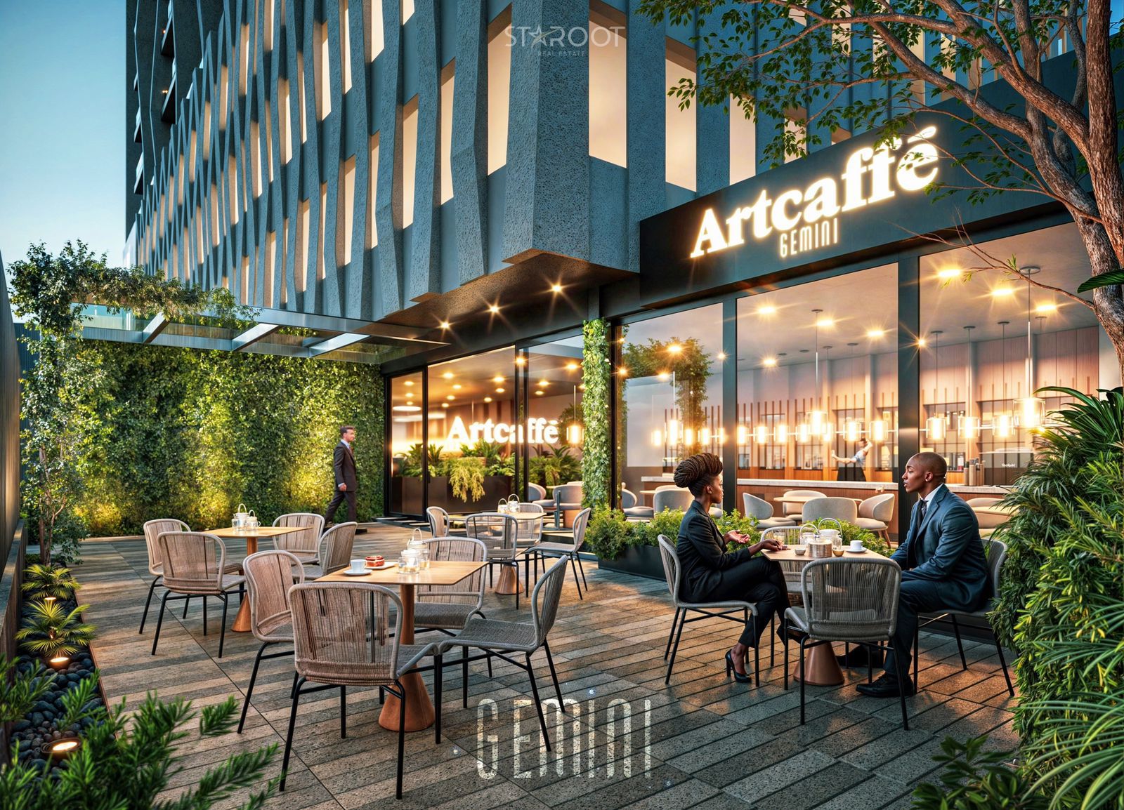 Restaurant and outdoor dining area at Gemini Residency Westlands