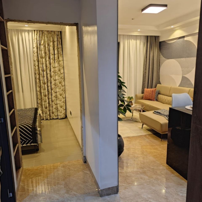 nterior hallway connecting the bedroom and lounge at Padmore Residency