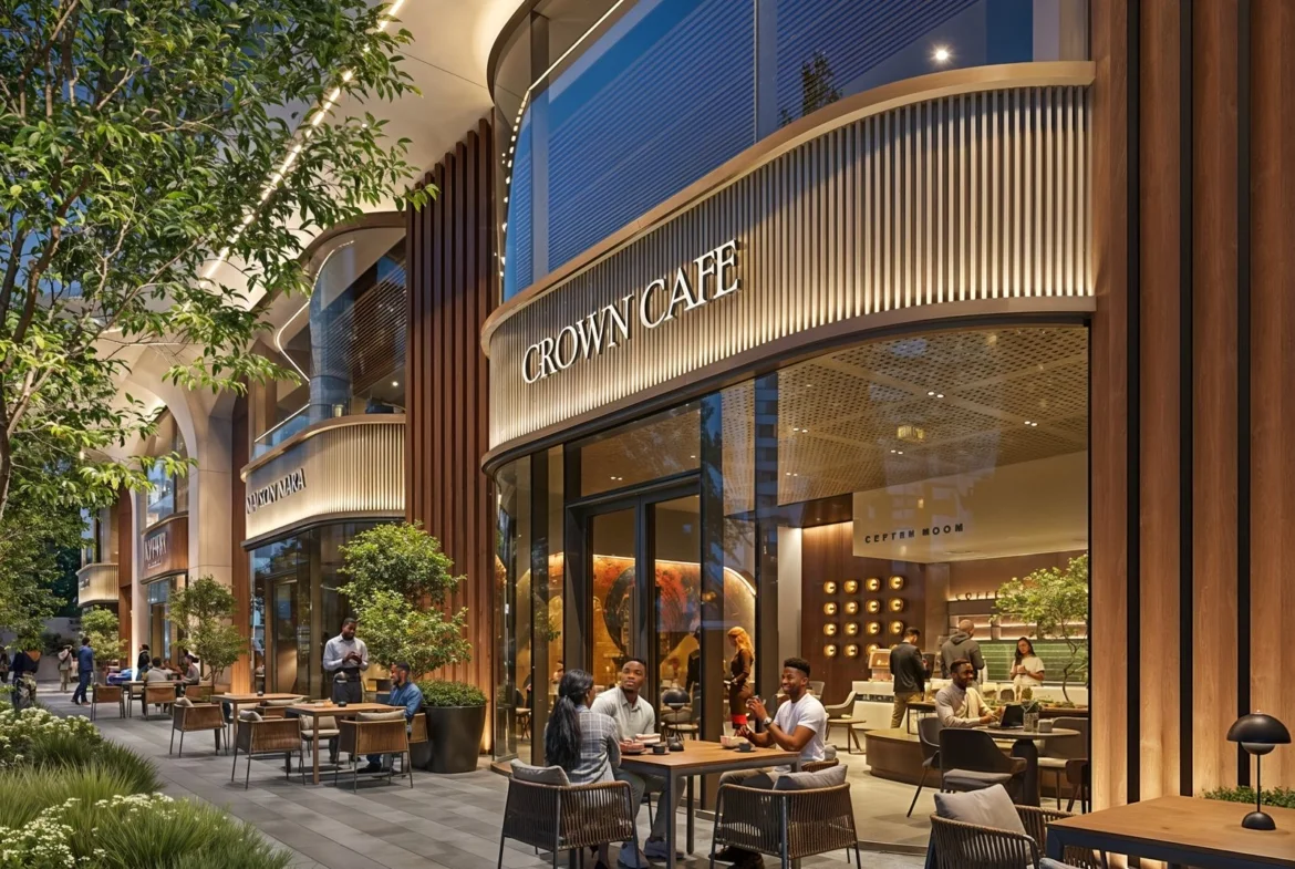 Ivy Park Apartments Kilimani café and retail spaces with outdoor seating and landscaped walkways