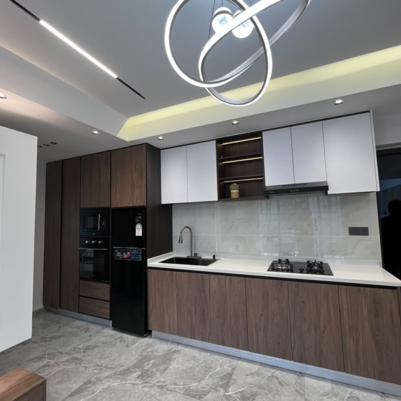 Open plan kitchen at Golfscape Residences apartments for sale in Kilimani