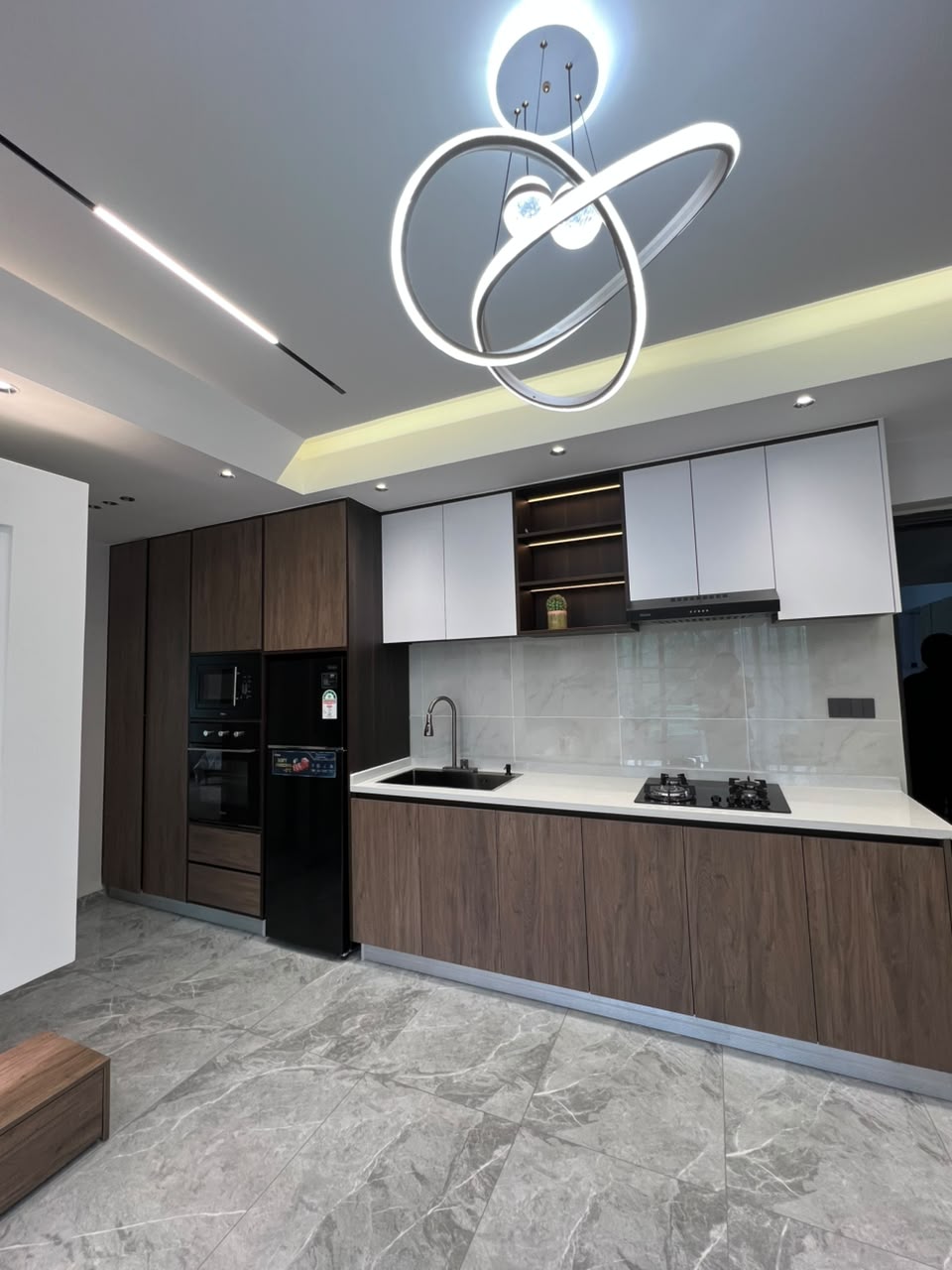 Open plan kitchen at Golfscape Residences apartments for sale in Kilimani