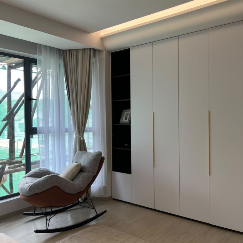 Bedroom storage cabinet at Golfscape Residences apartments in Kilimani