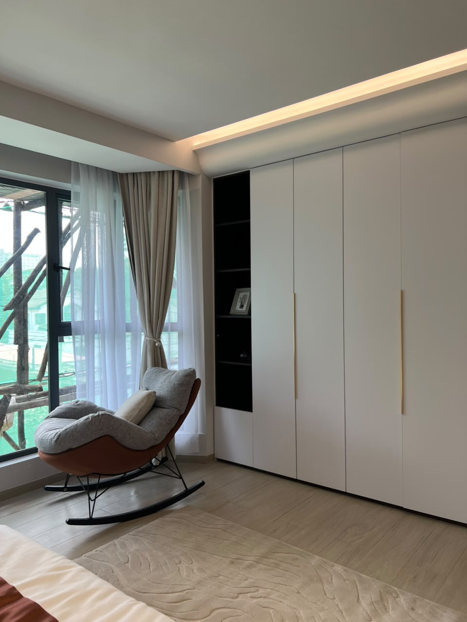 Bedroom storage cabinet at Golfscape Residences apartments in Kilimani