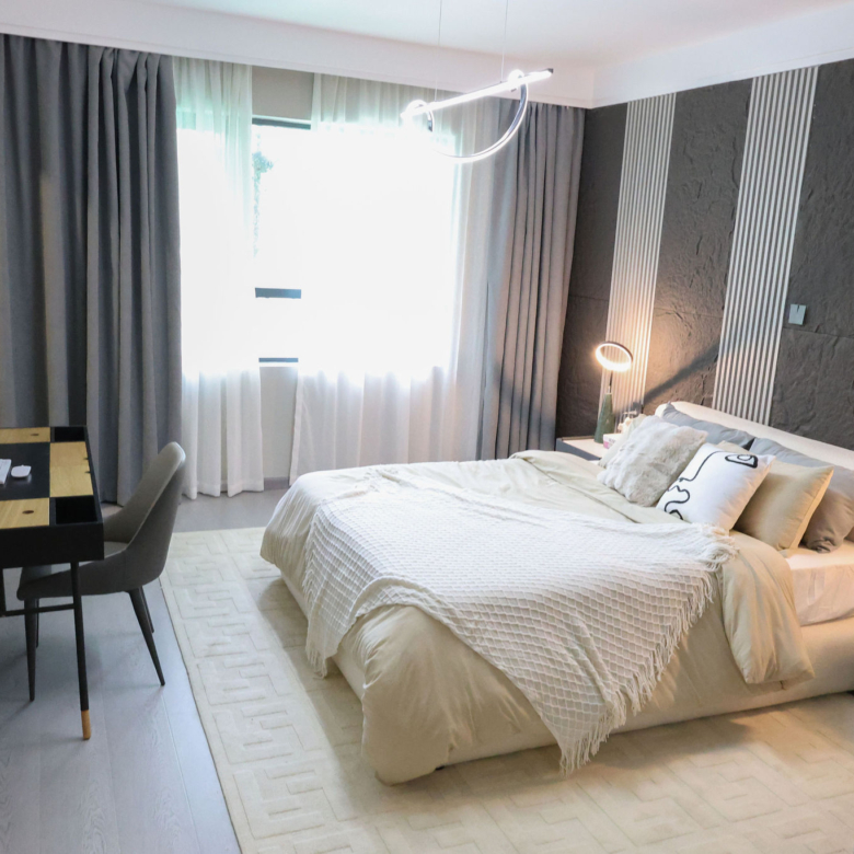 Modern bedroom at Venus Oak Residency 4 bedroom apartments for sale in Kileleshwa Nairobi