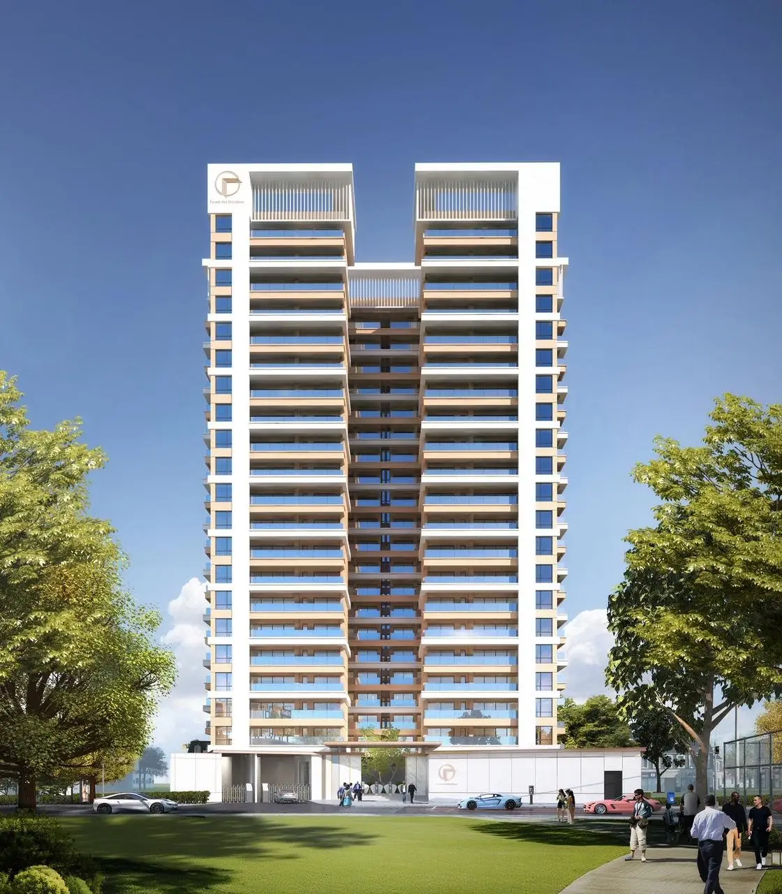 Front exterior of Forest One Residency apartments on Eldama Ravine Road