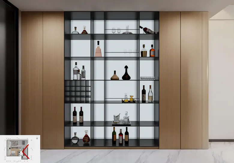 Built-in display cabinet inside a Forest One Residency apartment