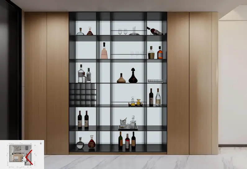 Built-in display cabinet inside a Forest One Residency apartment